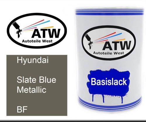 Hyundai, Slate Blue Metallic, BF: 500ml Lackdose, von ATW Autoteile West.